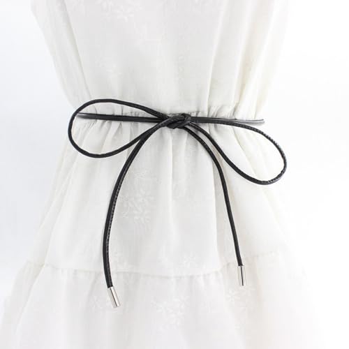 Women's Chic Belt Curvy Adjustable 2 Pack Belts Elegant Casual Faux Leather Date Knotted Spring Tie Belt2