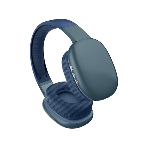 RCA Wave-56 Wireless Headphones, 40H Battery, Hi-Res Audio, Enhanced Bass, Noise Cancelling, Transparency Mode, Lightweight Over-Ear Bluetooth Headphones with Comfort Fit, Travel-Friendly (Navy)