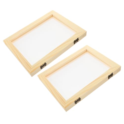 Gogogmee Wooden Paper Making Frames 2pcs Paper Craft DIY Screen Handmade Molding Tool Boys and Girls Art Craft Making Screen Random Style