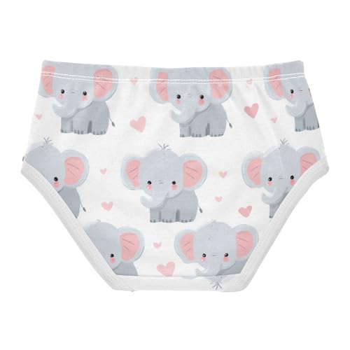 Wusikd Cute Elephants Girls' Underwear Cotton Girls Briefs Soft Toddler Underwear 2T2