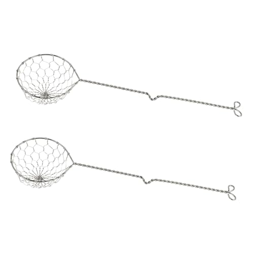HOLIDYOYO 2Pieza Colador De Inoxidable De Colador De Cocina Para Fondue y Frituras Utensilios De Cocina Color Plata