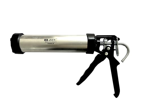 Image of Jon Bhandari Tools Manual Aluminium Caulking Gun - Fully Enclosed Barrel for 310ml Silicone Sealant Cartridges | 9 inch Heavy Duty Applicator for Professionals, DIY, Hobbyists