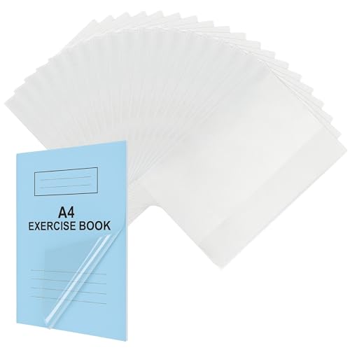 EXERZ A4 Custodie per i quaderni 20 Pezzi, Copertine per I libri per quaderno, trasparente resistente all'acqua, PVC (confezione da 20)