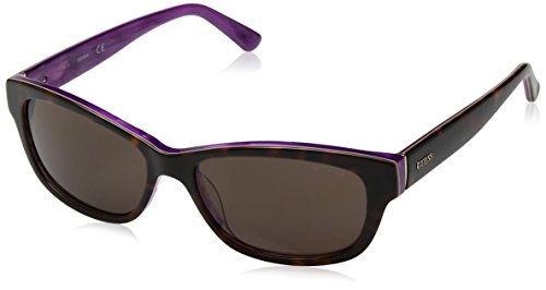 GUESS Women's Acetate Rectangle GU7409 Rectangular Sunglasses, 52E, 54 mm