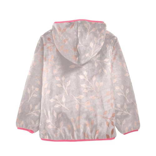 GuoChe Rose Gold Floral Toddler Sherpa Jacket2