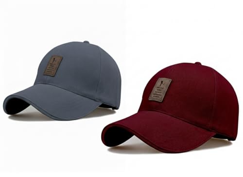 Image of Baseball Cap for Men Original Adjustable Unisex Cap, Mens Caps Stylish, All Sports Type Caps or Hats, Free Size, UV Protection, Sports Cap for Men's, Outdoor Casual Wear Cap (Pack of 2)