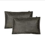 Azrah Traders Lambskin Leather Pillow Cover - Sofa Cushion Case - Decorative Throw Cover for Living