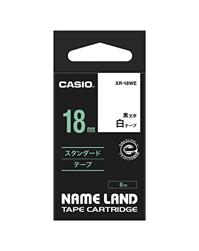 Image of CASIO Nameland Label Writer Genuine Tape 0.7 inches (18 mm) XR-18WE White with Black Letters