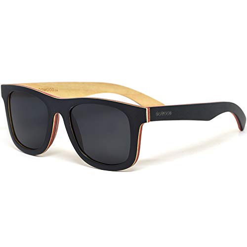 Lunettes de soleil polarisées homme idéales pour la plage et la conduite en bois d'érable
