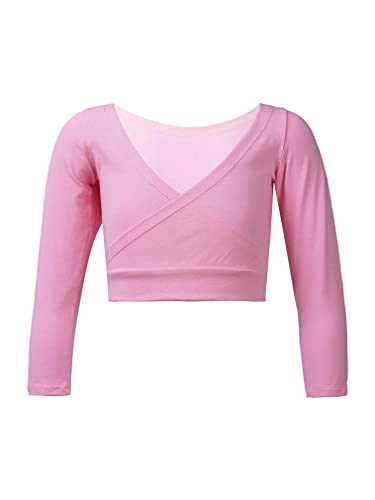 FEESHOW Girls' Classics Knitted Warm-up Wrap Sweater Long Sleeve Top Dance Ballet Leotard Cardigan