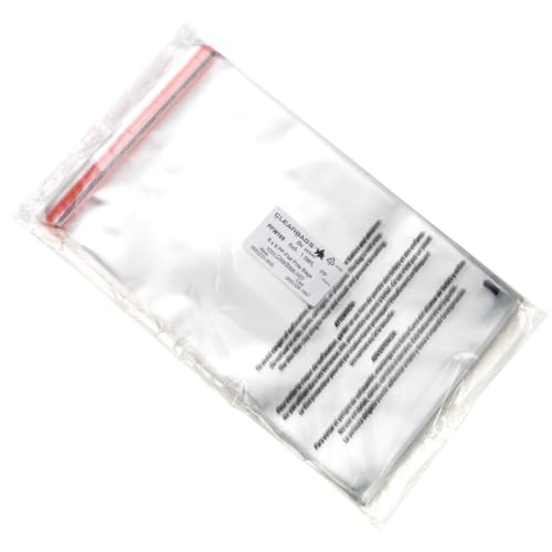 ClearBags 6 x 9 Inch Flap Seal Poly Bags with Suffocation Warning, Clear Adhesive Resealable Bags for Clothing, Toys, Amazon FBA Shipping, and Retail Packaging 100 Count PFW169