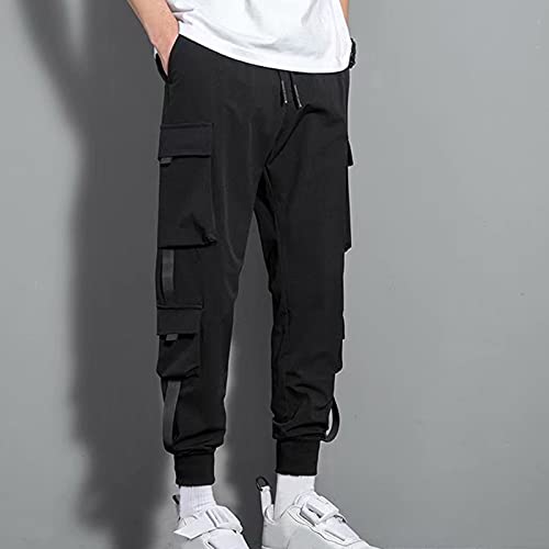 Dgoopd Men Cargo Pants Lightweight Elastic Waist Pants Baggy Jogger Pants Outdoor Hiking Pants Active Pants with Pockets4