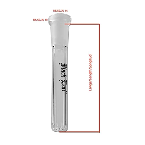 Black Leaf | Bong Adapter - Wirbeldüse | aus Borosilikatglas | 170mm | NS 19/14 Inside Cut | Bong Zubehör Glasshillum – Bild 4