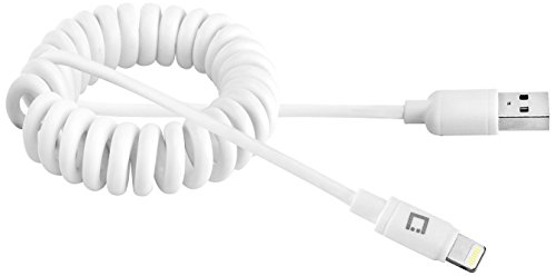 Cellet Lightning to USB Charging and Data Sync Cable for iPhone 7, 6, and All Other Lightning Devices- Coiled - 8 Pin -Apple MFI Certified - White