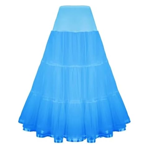 Alunsito Women's Tulle Petticoat Skirt Blue Cover