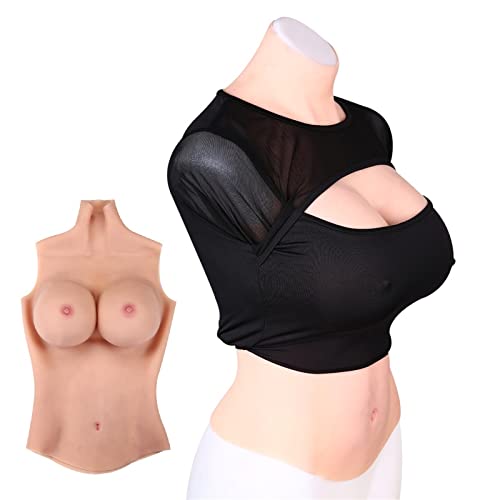 Prothèse mammaire en silicone haut de gamme pour mastectomie et cosplay, bonnet G teint jaune