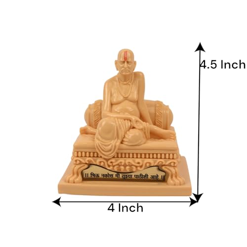 Image of KariGhar Swami Samarth Idol Perfect for Car Dashboard and House Warming Size 4.5 inch