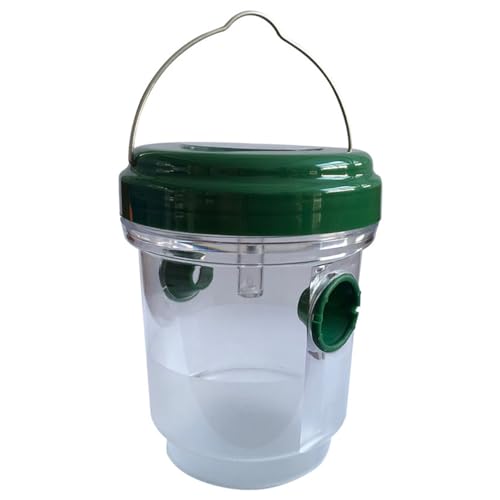 Trampa para insectos con energía solar, atrapador de avispas para colgar al aire libre para jardín, reutilizable, disuasorio de abejas y avispos, no necesita pilas (verde)