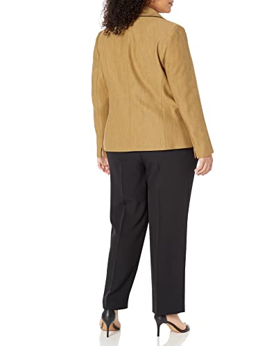 Women's Plus Size JKT/Pant Suit-Dijon/Black2
