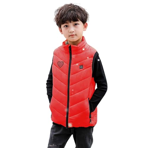 GOPEO Kids Heated Jacket Boys Girls Electric Heated Jackets Bodywarmer USB Rechargeable Heated Vest with 3 Adjustable Temperature Windproof Heated Vests Thermal Outerwear Warm Jackets Washable