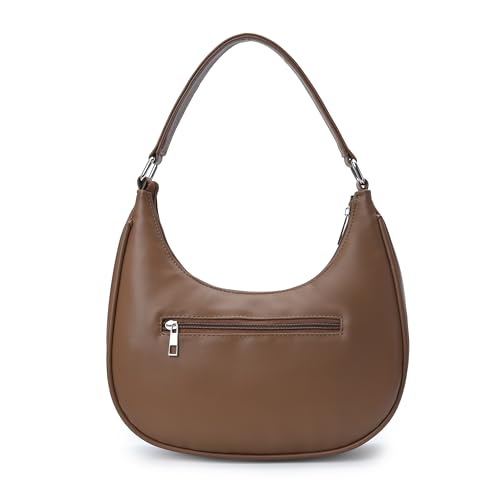 Image of K London Women's Vegan Leather Half Moon Bag | Stylish Black Shoulder Hobo | Compact Baguette Purse for Office, Casual, Party & Travel Use