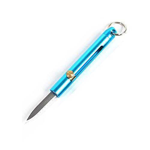 SZHOWORLD Portable Aluminium Alloy Mini Knife - Pocket Folding Knife - EDC and Tactical Pocket Knife with 3Cr13 Stainless Steel Blade (Blue)