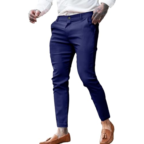 JEShifangjiusu Mens Lightweight Slim Fit Skinny Pants Lawyer Business Work Trouser Casual Dress Pant for Men
