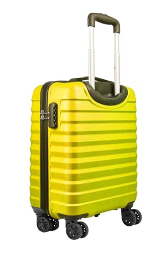Image of Safari Sonic 77 cms Anti Scratch 8 Wheels Double Spinner Suitcase Secure Zipper Polycarbonate Hardsided Checkin Luggage (Yellow), Small