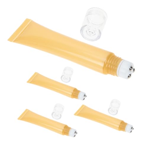 FOMIYES 4 Uds. Botellas Con Rodillo De Aceite Esencial, Botella Vacía Con Rodillo Para Crema De Ojos, Tubos Exprimidores Rellenables Para Cosméticos, Tubos De Viaje De 20g De Color Caqui