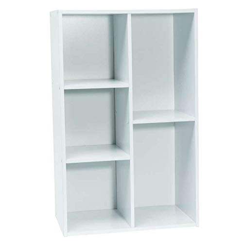 WERKA PRO - 9672 - Meuble de rangement Bas - 80 x 50,4 x 29 cm - Blanc - 5 niches - Livré en Kit