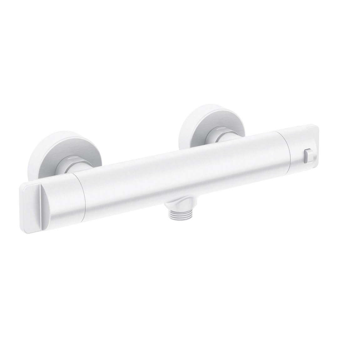 Mitigeur douche mural thermostatique blanc Thervo robinetterie salle de bain