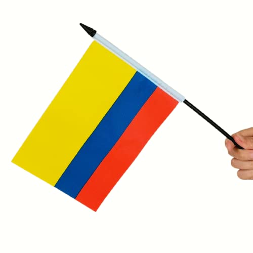 Zigvert American & Colombia Desk Flag Set, American & Colombian Table Flag, 8 X 5 Inches American & Colombia Deluxe Desk Flag - Miniature American & Colombia Table Flag #TOP2