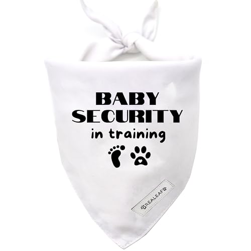 Realeaf Baby Security in Training Dog Bandanas Pet Scarf for Large and XLarge Dogs Pregnancy Announcement Pet Accessories Pregnancy Reveal Ideas (Baby Security in Training, X-Large)