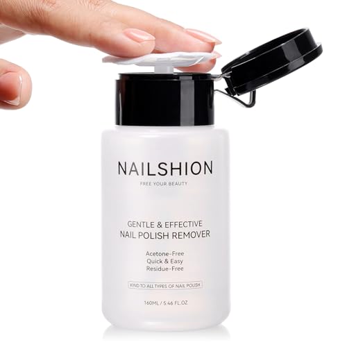 Image of Nail Polish Remover, Non-acetone, 3-6s Quick Removal, Pump Design | Rich in VE Non-Drying, Professional Polish Remover for All Air-Dry Nail Polishes, Home DIY Nail Art Supplies, 5.46 fl. oz