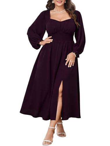 CICIDUDU Plus Size Maxi Dresses for Curvy Women Long Sleeve
