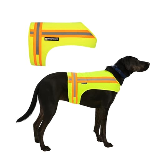 Reflective Dog Vest. High Visibility Yellow Safety Vest for Outdoors. Safeguard Your Dog with Easy...