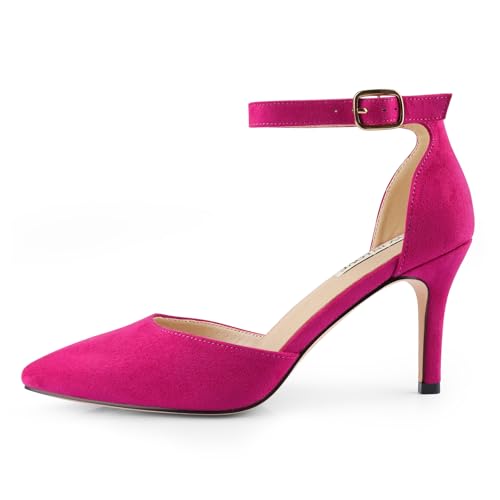 Image of JOY IN LOVE Closed Toe Heels Pumps for Women 3IN Stiletto Pointed Toe Ankle Strap Heels