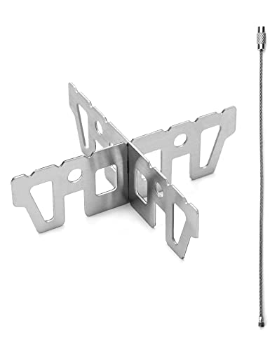 QWORK® 1Pcs Soporte De Estufa De Alcohol, Soporte Cruzado De Acero Inoxidable, Adecuado para Camping, Senderismo
