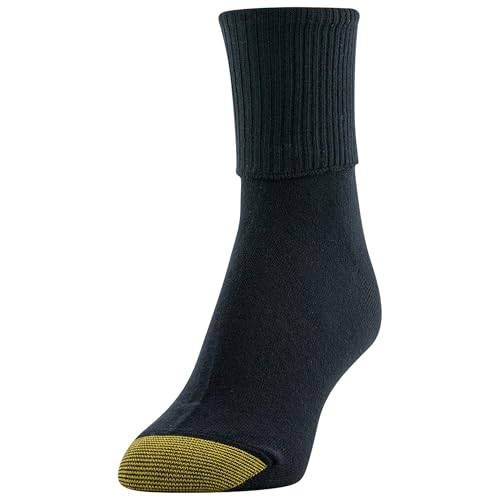 GOLDTOE Women's Classic Turn Cuff Socks, Multipairs, Brown Grey Mix (6-Pairs), Shoe Size: 6-9