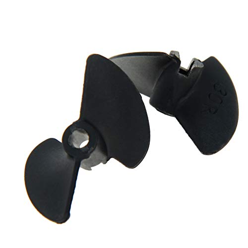 Fielect 2 Pairs RC Boat CW CCW Propeller 3.18mm Shaft 2 Vanes 30mm 1.4 P/D Fan Shape Pastic Black Rotating Propeller Props for RC Boat