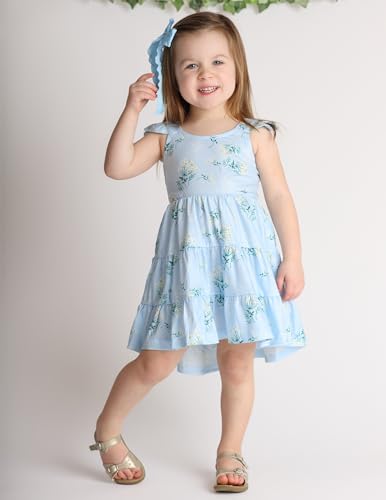 Arshiner Toddler Dress Little Girls Summer Cotton Backless High Low Hem Beach Casual Sundress with Pockets - Image 4
