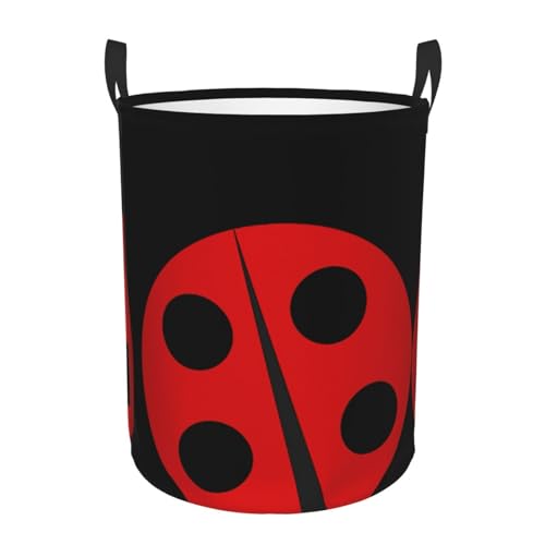 Panier à linge imperméable à motif coccinelle avec poignées