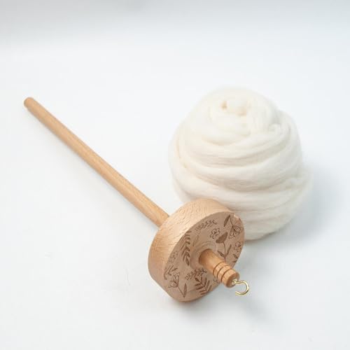 Drop-Spindel aus Holz mit Metallhaken – Handspindel zum Garnspinnen – Bild 8