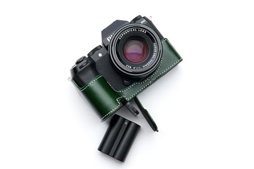 Sac demi caméra FUJIFILM X-S20 cuir véritable vert fait main