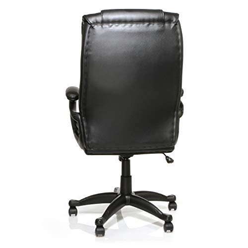 Lorell Black Base High-Back Leather Chair, 44.5" X 27" X 32" #TOP3