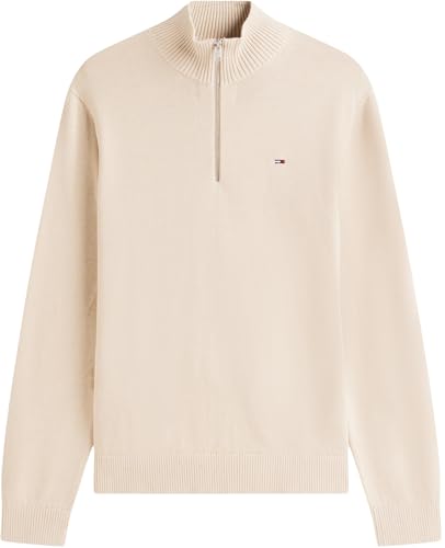 Tommy Jeans Herren Pullover mit Reißverschluss Light mit Stehkragen, Beige (Gulf Sand), S – Ansicht 6