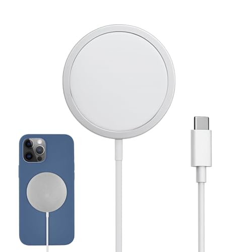 Menibeuty Caricabatterie magnetico 1 telefono, caricabatterie magnetico, caricabatterie a induzione, caricabatterie wireless, caricatore rapido USB C 15 W, compatibile con 1 telefono 15 ProMax/14 Plus