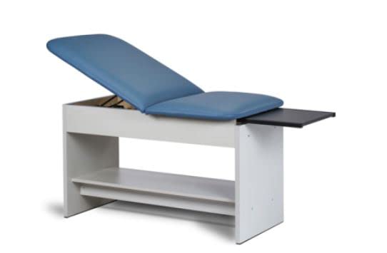 MSEC, Economy Family Practice Exam Table with Pneumatic Back and Extending Leg Rest, Gray Base, Gunmetal Upholstery, 400LB Capacity