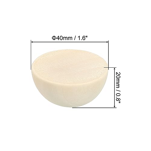 PATIKIL 40mm Half Wood Beads, 25 Pack Unfinished Natural Wooden Beads Round Split Wood Balls for Craft Art Ornaments Painting Brown - Image 2