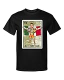 El Campeon Canelo Alvarez Champion Loteria Mexican Bingo Style Graphic Tee Shirt (US, Alpha, Large, Regular, Regular) Black